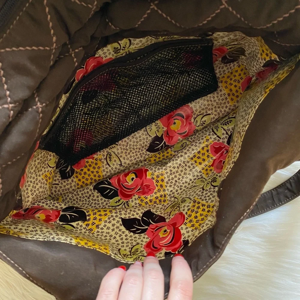 Vera Bradley Espresso Brown Quilted Oh Baby Diaper Bag Purse